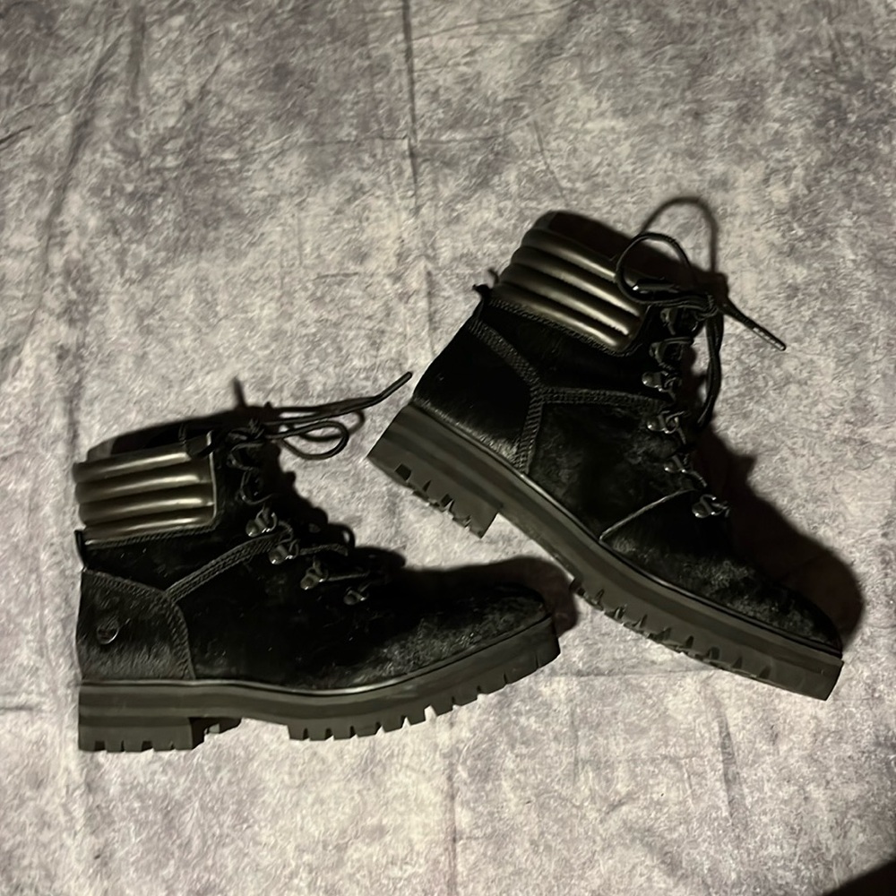 Timberland Women's London Square Mid Hiker Black Leather A2gd3 Size 9.5